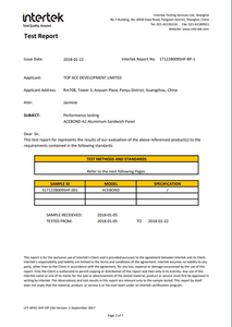 ASP A2 FR TEST REPORT (EN13501-1)